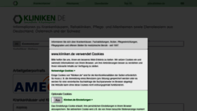 What Kliniken.de website looked like in 2022 (2 years ago)