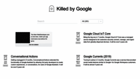 What Killedbygoogle.com website looked like in 2023 (1 year ago)