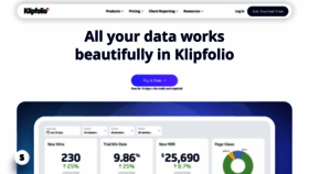 What Klipfolio.com website looked like in 2023 (1 year ago)