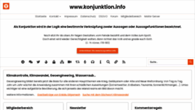 What Konjunktion.info website looked like in 2023 (1 year ago)