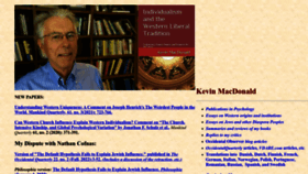 What Kevinmacdonald.net website looked like in 2023 (1 year ago)