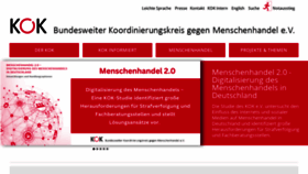 What Kok-gegen-menschenhandel.de website looked like in 2023 (1 year ago)