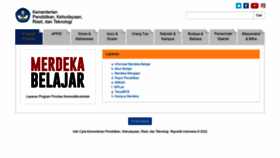 What Kemdikbud.go.id website looked like in 2023 (1 year ago)