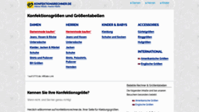 What Konfektionsrechner.de website looked like in 2023 (1 year ago)