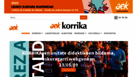 What Korrika.eus website looked like in 2023 (This year)