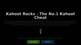 What Kahoot.rocks website looks like in 2024 