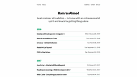 What Kamranahmed.info website looks like in 2024 