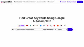 What Keywordtool.io website looked like in 2024 (1 year ago)