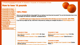 What Lose10pounds.org website looked like in 2011 (12 years ago)