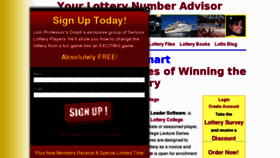 What Lotterynumberadvisor.com website looked like in 2012 (11 years ago)