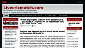 What Livecricmatch.com website looked like in 2012 (11 years ago)