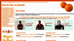 What Lose10pounds.org website looked like in 2012 (11 years ago)