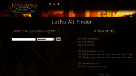 What Lotroaltfinder.net website looked like in 2013 (11 years ago)