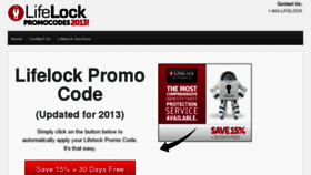What Lifelockpromocodes2013.com website looked like in 2013 (11 years ago)