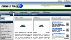 What Learnphponline.com website looked like in 2013 (10 years ago)