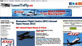 What Learntofly.ca website looked like in 2013 (10 years ago)