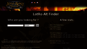 What Lotroaltfinder.net website looked like in 2013 (10 years ago)