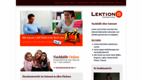What Lektion8.de website looked like in 2013 (10 years ago)
