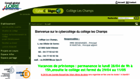 What Leschamps.cybercolleges42.fr website looked like in 2014 (10 years ago)