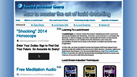 What Luciddreamguru.com website looked like in 2014 (9 years ago)