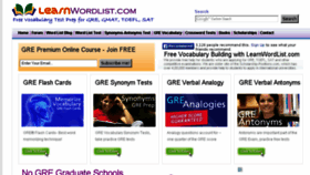 What Learnwordlist.com website looked like in 2015 (9 years ago)