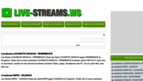 What Live-streams.ws website looked like in 2016 (8 years ago)