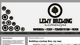 What Lewybrewing.com website looked like in 2016 (8 years ago)