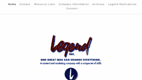 What Legendinc.com website looked like in 2016 (8 years ago)