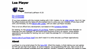 What Luaplayer.org website looked like in 2016 (8 years ago)