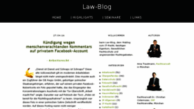 What Law-blog.de website looked like in 2016 (9 years ago)