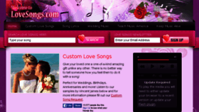 What Lovesongs.com website looked like in 2016 (8 years ago)