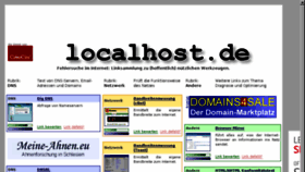 What Localhost.de website looked like in 2016 (8 years ago)