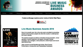 What Livemusicawards.co.uk website looked like in 2016 (8 years ago)