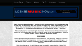 What Licensemusicnow.com website looked like in 2016 (7 years ago)