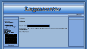 What Lagmonster.org website looked like in 2016 (7 years ago)