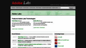 What Labs.adobe.com website looked like in 2016 (7 years ago)