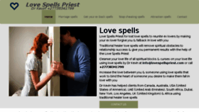 What Lovespellspriest.com website looked like in 2016 (7 years ago)