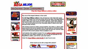 What Lottomegamillions.com website looked like in 2016 (7 years ago)
