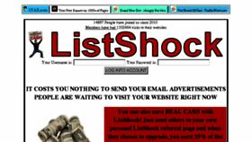 What Listshock.com website looked like in 2016 (7 years ago)