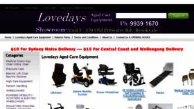 What Lovedays.com.au website looked like in 2016 (7 years ago)