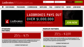 What Ladbrokesaffiliates.com.au website looked like in 2016 (7 years ago)