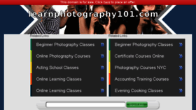 What Learnphotography101.com website looked like in 2016 (7 years ago)