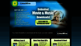 What Limewire-free-music-downloads.com website looked like in 2016 (7 years ago)