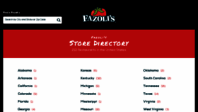 What Locations.fazolis.com website looked like in 2016 (7 years ago)