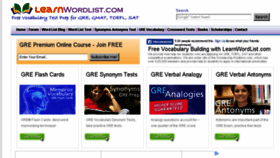 What Learnwordlist.com website looked like in 2016 (7 years ago)