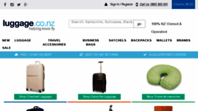 What Luggage.co.nz website looked like in 2017 (7 years ago)