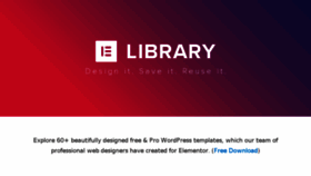 What Library.elementor.com website looked like in 2017 (7 years ago)