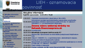 What Liehweb.financnasprava.sk website looked like in 2017 (7 years ago)