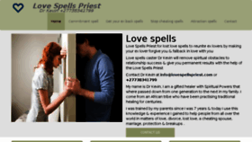 What Lovespellspriest.com website looked like in 2017 (7 years ago)
