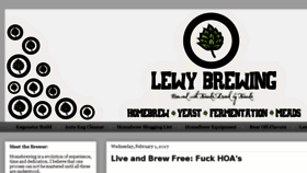 What Lewybrewing.com website looked like in 2017 (6 years ago)